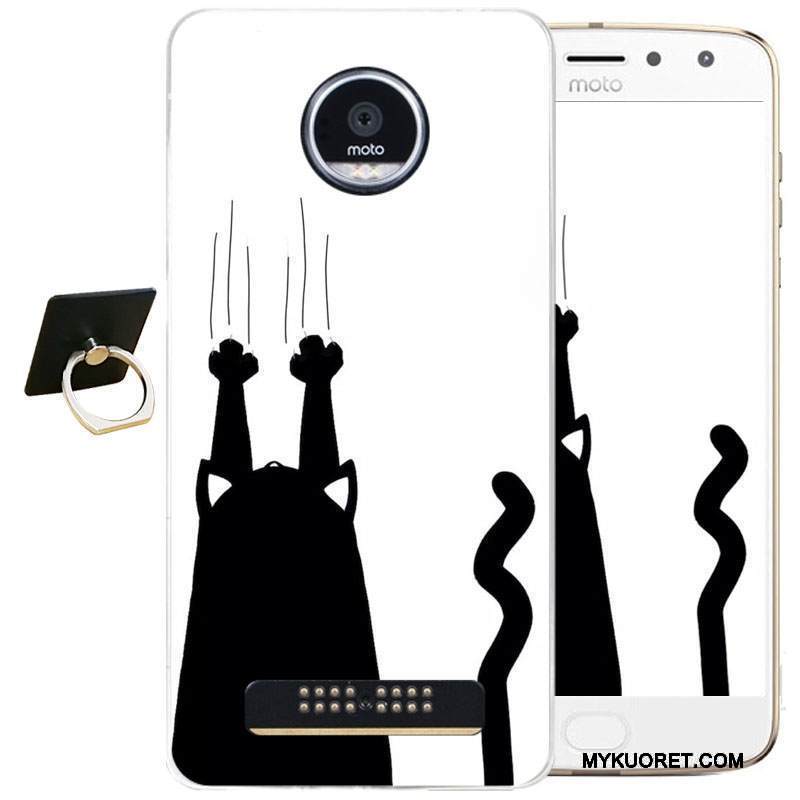 Kuori Moto Z2 Play Kohokuviointi Musta Puhelimen Kuoret, Kotelo Moto Z2 Play Silikoni Yksinkertainen