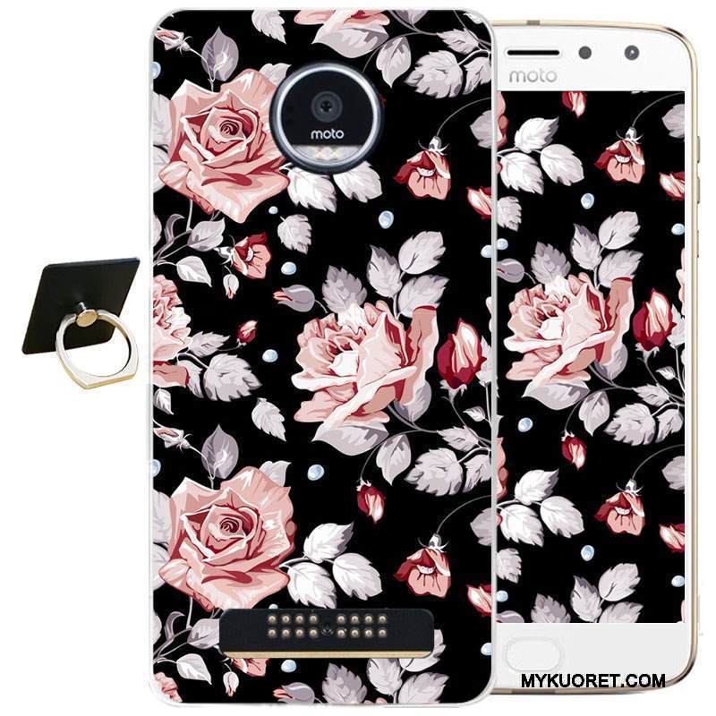 Kuori Moto Z2 Play Kohokuviointi Musta Puhelimen Kuoret, Kotelo Moto Z2 Play Silikoni Yksinkertainen