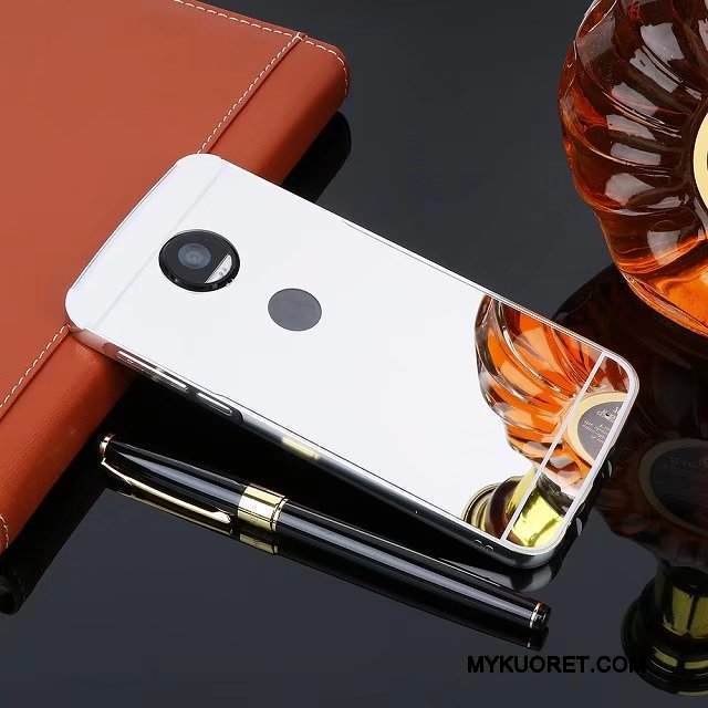 Kuori Moto Z2 Play Metalli Valkoinen Kehys, Kotelo Moto Z2 Play Suojaus Lisävarusteet Puhelimen Kuoret