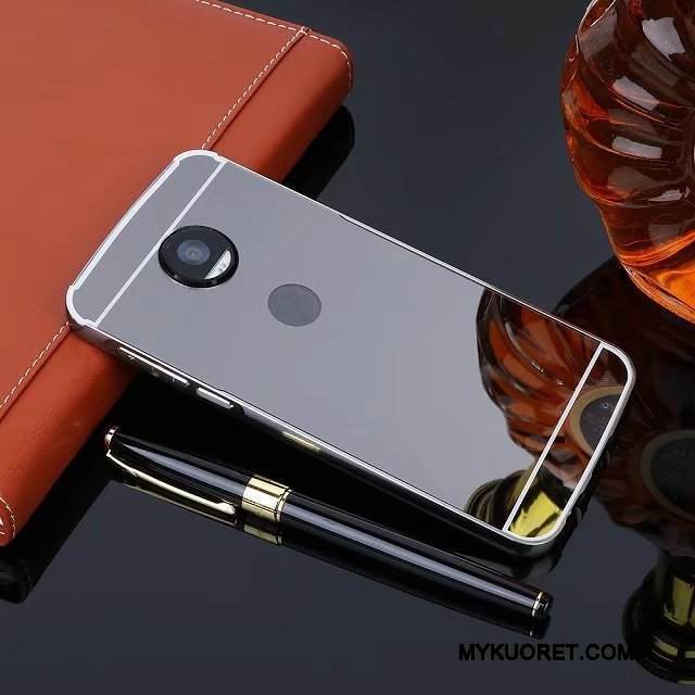Kuori Moto Z2 Play Metalli Valkoinen Kehys, Kotelo Moto Z2 Play Suojaus Lisävarusteet Puhelimen Kuoret