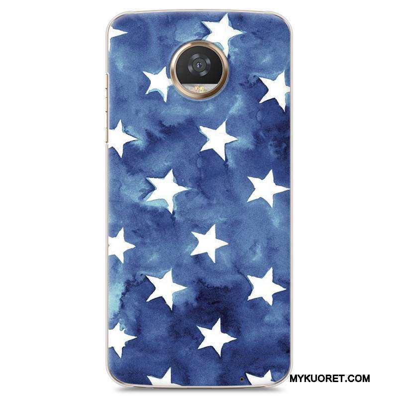 Kuori Moto Z2 Play Sarjakuva Sininen Puhelimen Kuoret, Kotelo Moto Z2 Play Maalaus Kova Persoonallisuus