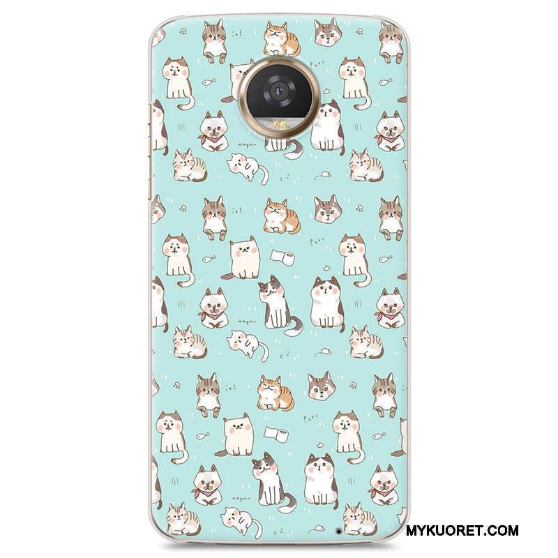 Kuori Moto Z2 Play Sarjakuva Yksinkertainen Kova, Kotelo Moto Z2 Play Suojaus Puhelimen Kuoret Sininen