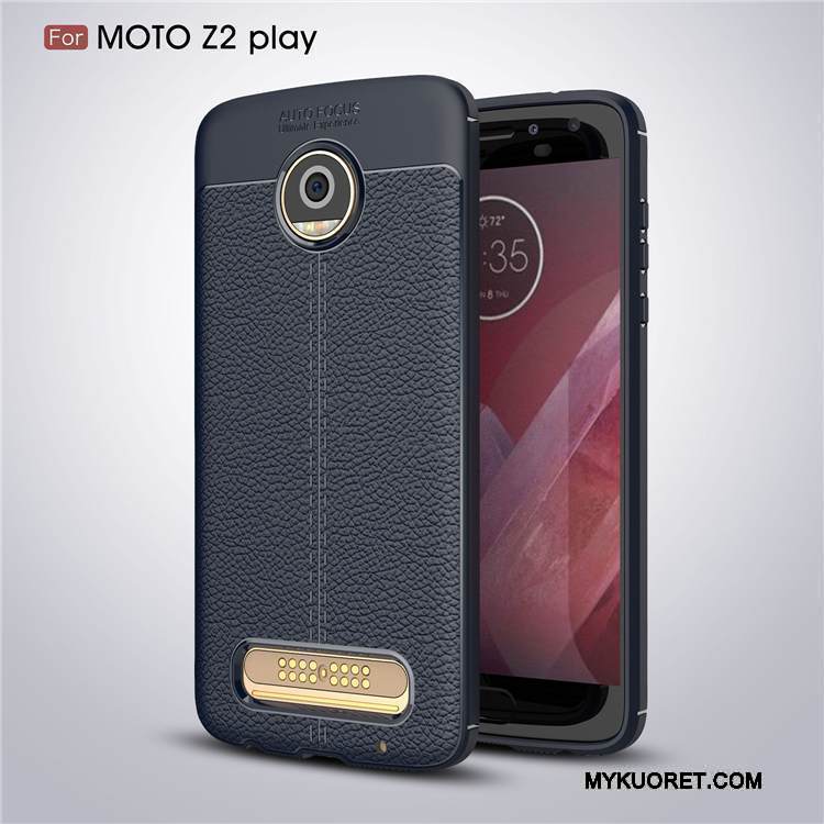 Kuori Moto Z2 Play Silikoni Kukkakuvio Puhelimen Kuoret, Kotelo Moto Z2 Play Nahka Murtumaton Musta
