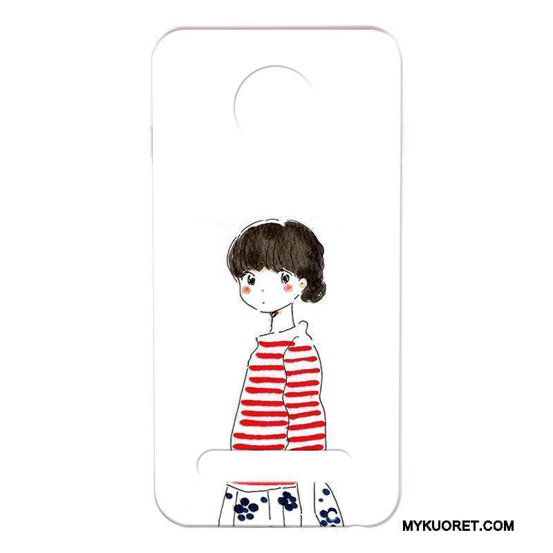 Kuori Moto Z2 Play Silikoni Puhelimen Kuoret Murtumaton, Kotelo Moto Z2 Play Pehmeä Neste Valkoinen