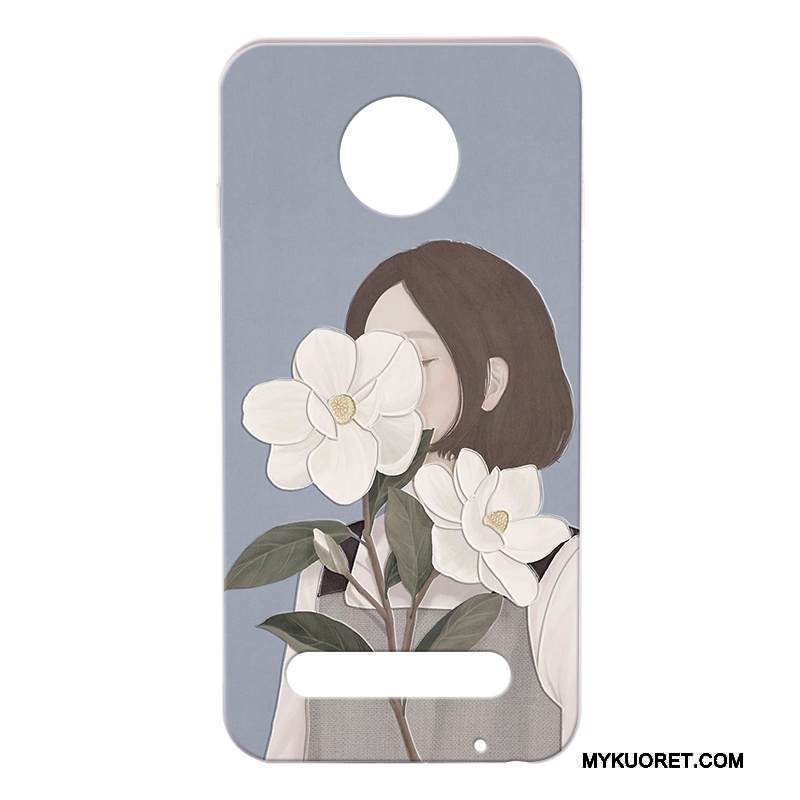 Kuori Moto Z2 Play Silikoni Puhelimen Kuoret Murtumaton, Kotelo Moto Z2 Play Pehmeä Neste Valkoinen