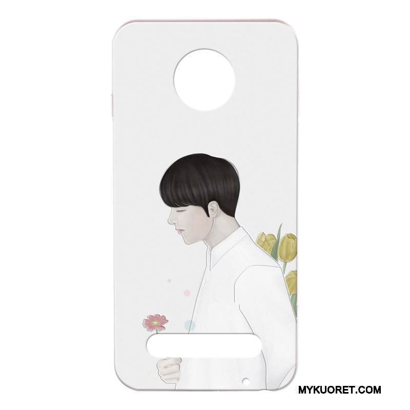 Kuori Moto Z2 Play Silikoni Puhelimen Kuoret Murtumaton, Kotelo Moto Z2 Play Pehmeä Neste Valkoinen