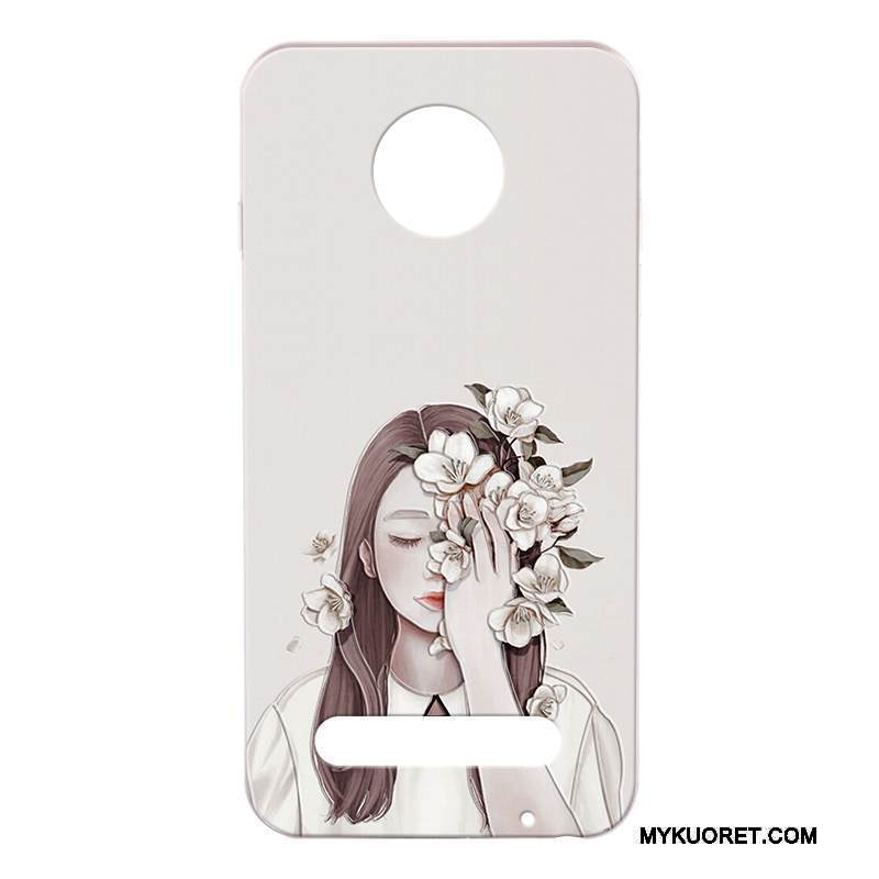 Kuori Moto Z2 Play Silikoni Puhelimen Kuoret Murtumaton, Kotelo Moto Z2 Play Pehmeä Neste Valkoinen