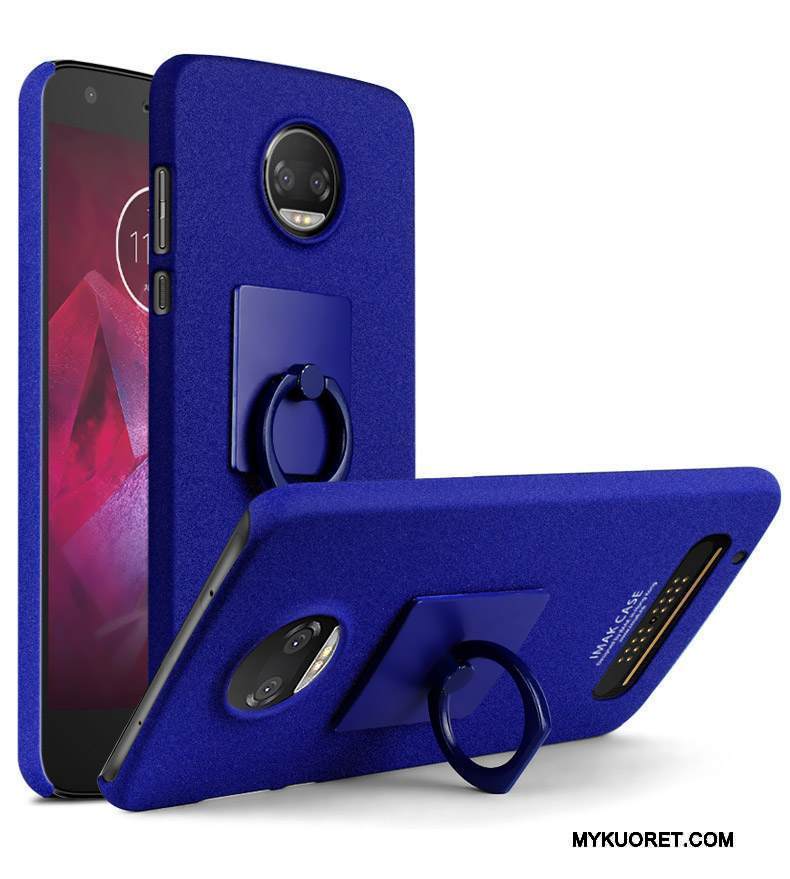 Kuori Moto Z2 Play Suojaus Pesty Suede Kova, Kotelo Moto Z2 Play Puhelimen Kuoret Sininen