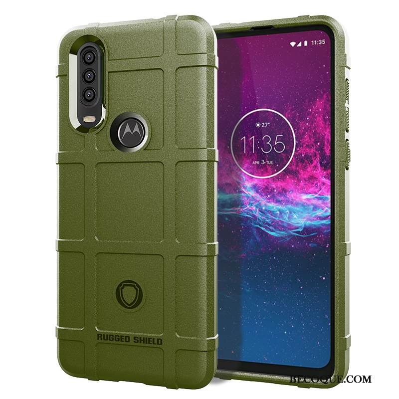 Kuori Motorola One Action Laukut Murtumaton Puhelimen Kuoret, Kotelo Motorola One Action Pehmeä Neste Pu Musta