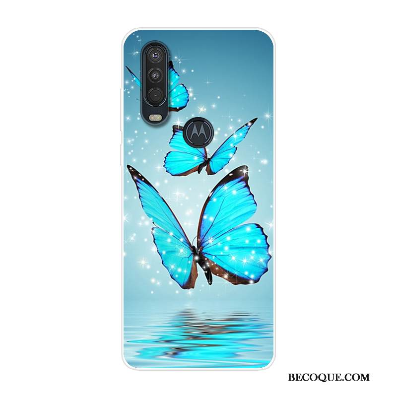 Kuori Motorola One Action Laukut Puhelimen Kuoret Sininen, Kotelo Motorola One Action Silikoni Murtumaton