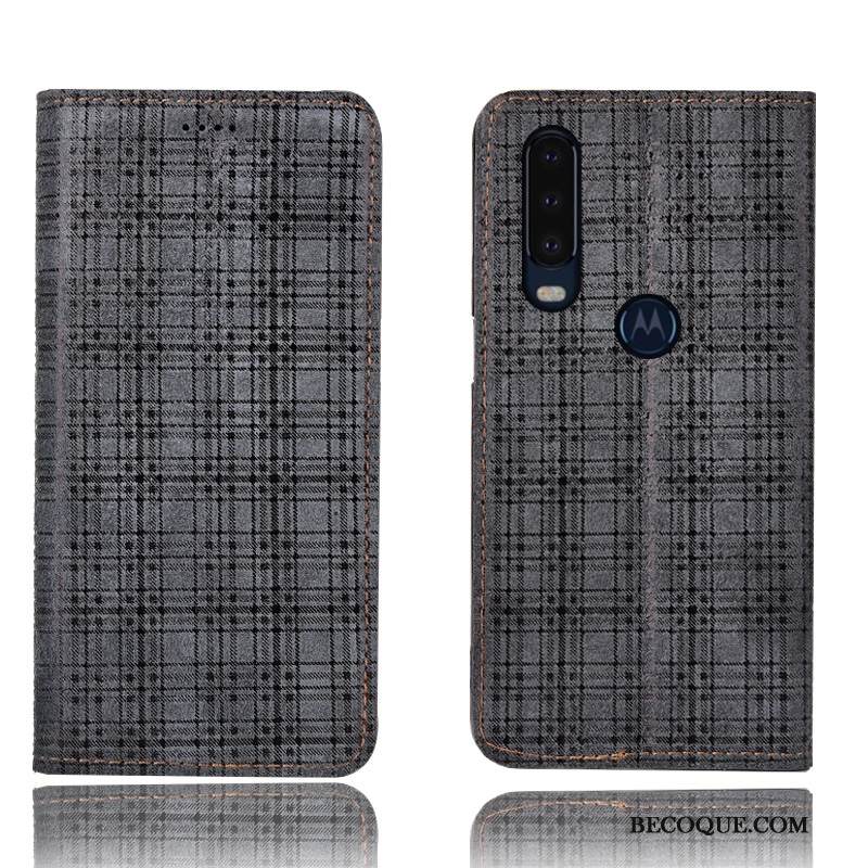 Kuori Motorola One Action Nahka Punainen Murtumaton, Kotelo Motorola One Action Kuoret Puhelimen Kuoret