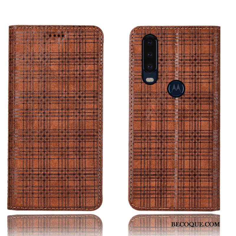 Kuori Motorola One Action Nahka Punainen Murtumaton, Kotelo Motorola One Action Kuoret Puhelimen Kuoret