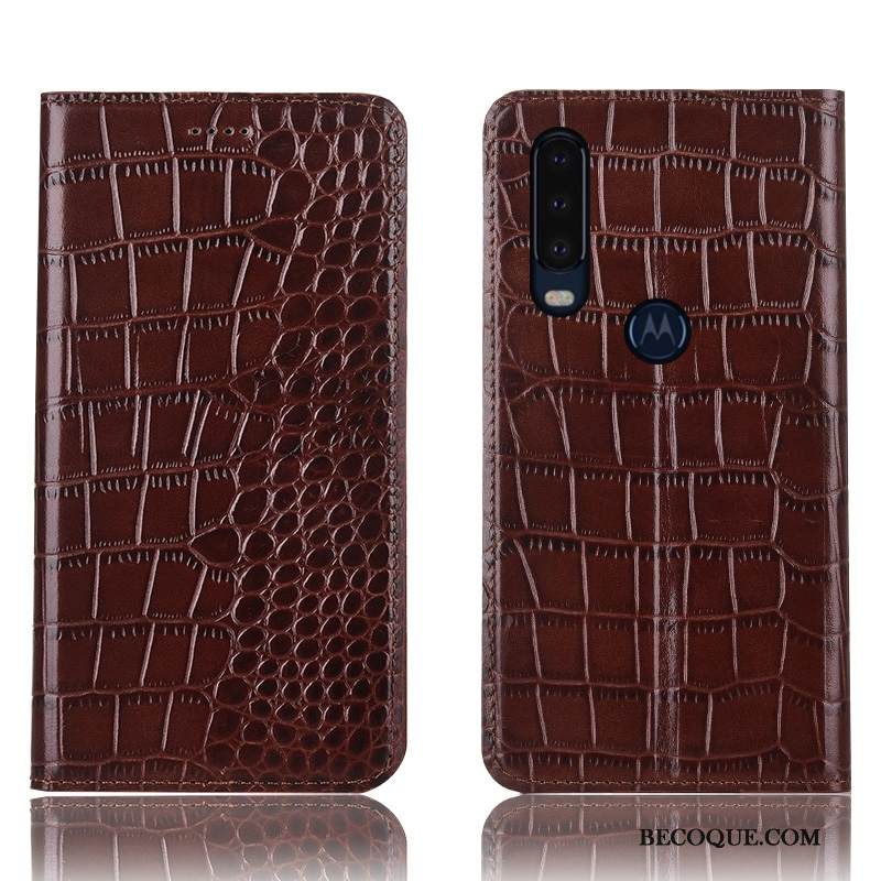 Kuori Motorola One Action Suojaus Sininen Krokotiili, Kotelo Motorola One Action Nahka Murtumaton Puhelimen Kuoret