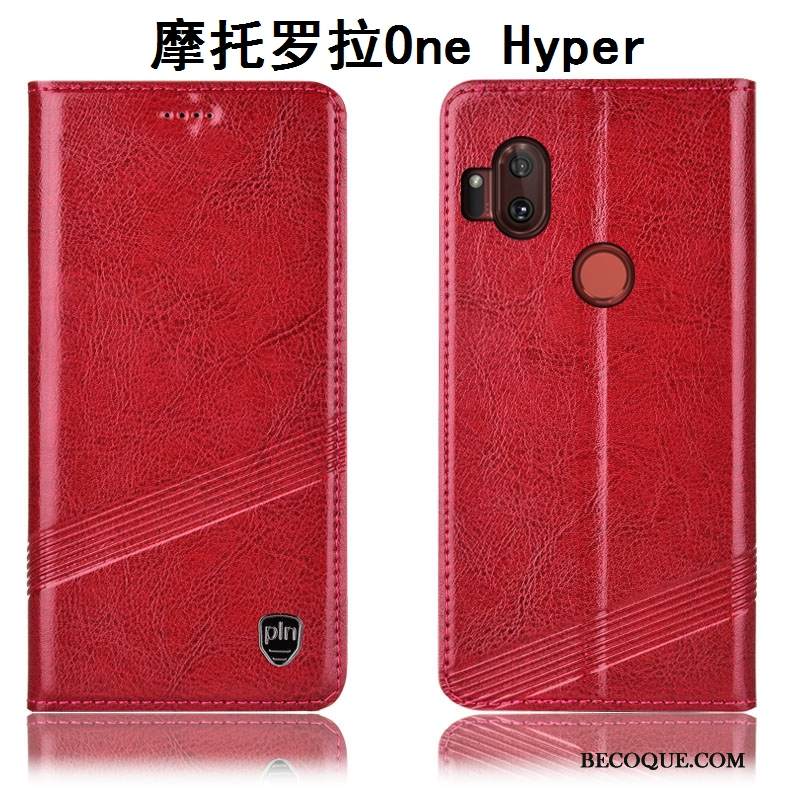 Kuori Motorola One Hyper Nahka Murtumaton Puhelimen Kuoret, Kotelo Motorola One Hyper Kuoret