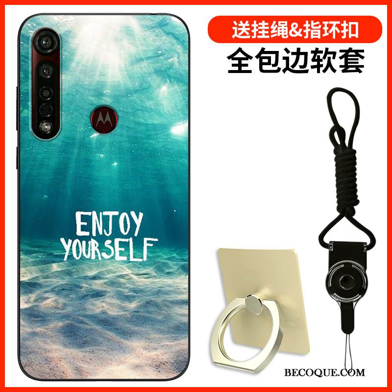 Kuori Motorola One Macro Laukut Persoonallisuus Sininen, Kotelo Motorola One Macro Silikoni Puhelimen Kuoret Yksinkertainen