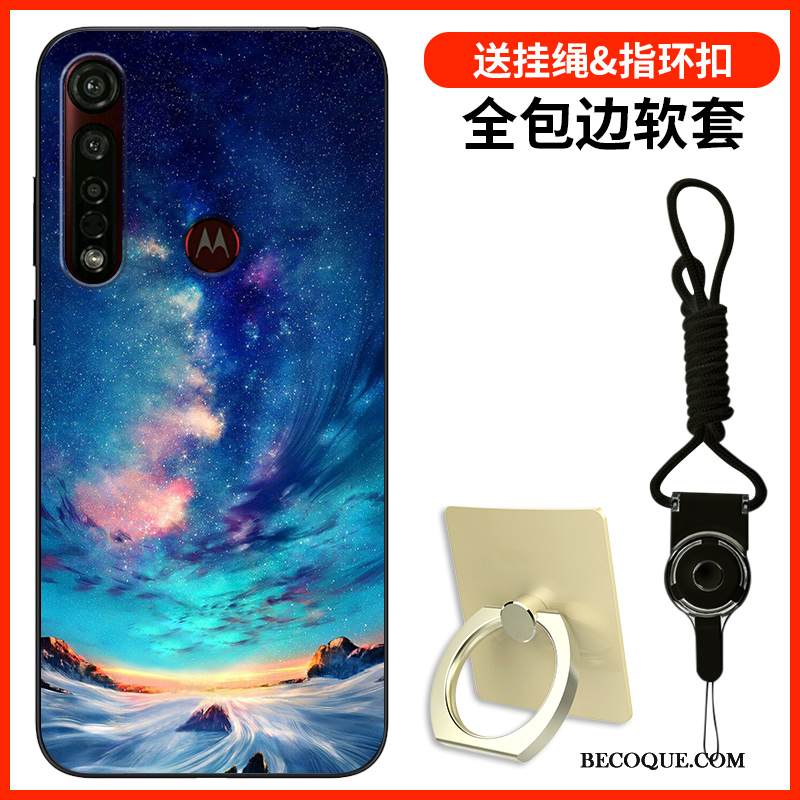 Kuori Motorola One Macro Laukut Persoonallisuus Sininen, Kotelo Motorola One Macro Silikoni Puhelimen Kuoret Yksinkertainen