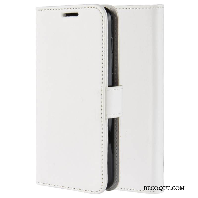 Kuori Motorola One Macro Nahka Puhelimen Kuoret Musta, Kotelo Motorola One Macro Kortti