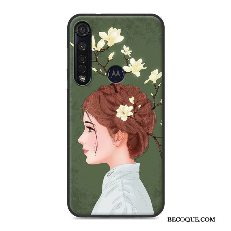 Kuori Motorola One Macro Silikoni Puhelimen Kuoret Murtumaton, Kotelo Motorola One Macro Persoonallisuus Vihreä