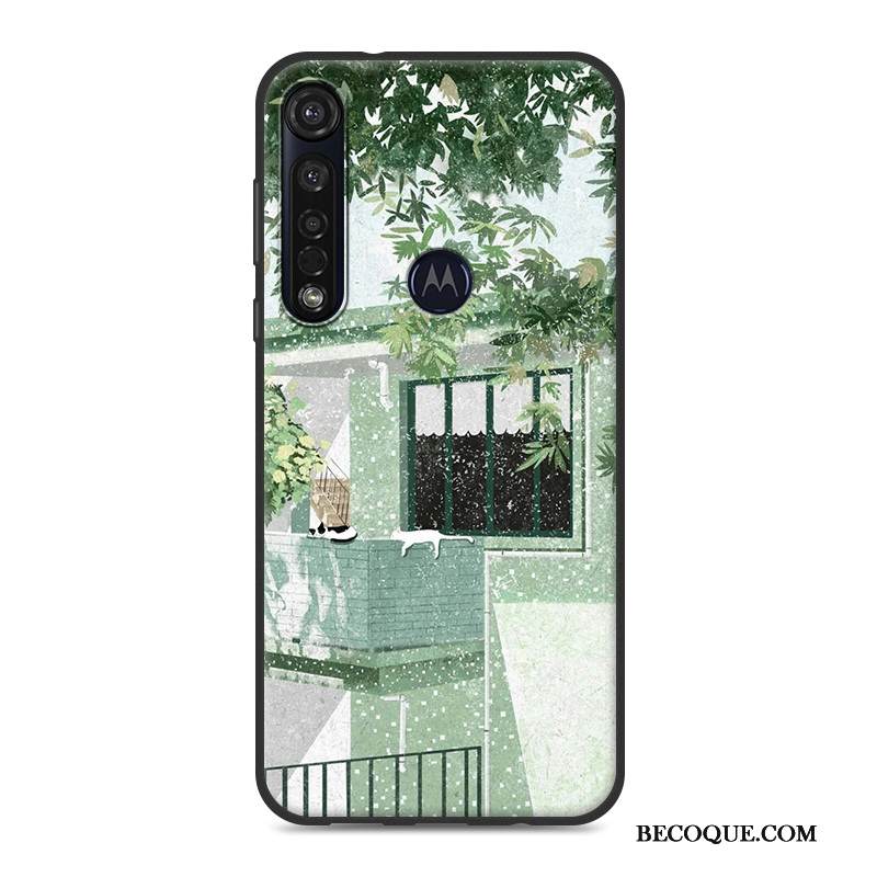 Kuori Motorola One Macro Silikoni Puhelimen Kuoret Murtumaton, Kotelo Motorola One Macro Persoonallisuus Vihreä