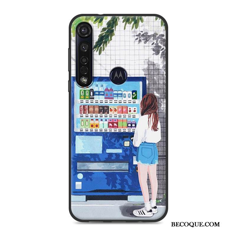 Kuori Motorola One Macro Silikoni Puhelimen Kuoret Murtumaton, Kotelo Motorola One Macro Persoonallisuus Vihreä