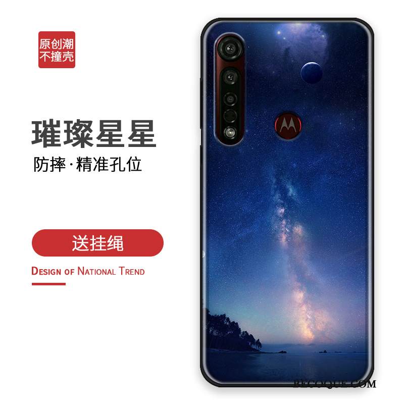 Kuori Motorola One Macro Silikoni Puhelimen Kuoret Sininen, Kotelo Motorola One Macro Laukut Persoonallisuus Tide-brändi