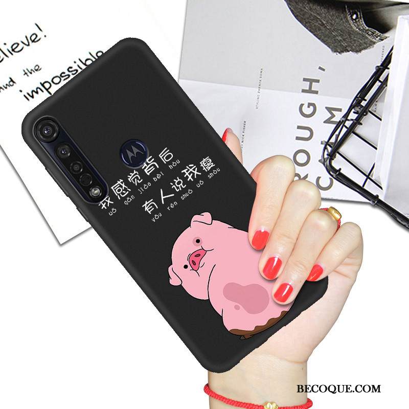 Kuori Motorola One Macro Suojaus Rakastunut Musta, Kotelo Motorola One Macro Pehmeä Neste Puhelimen Kuoret