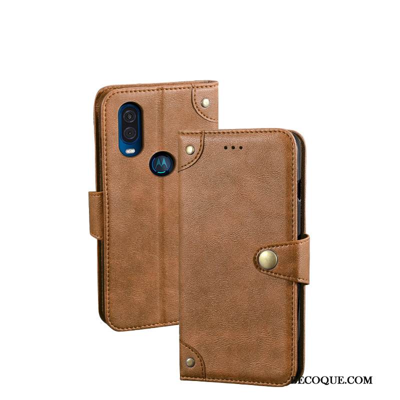 Kuori Motorola One Vision Nahka Musta, Kotelo Motorola One Vision Kuoret