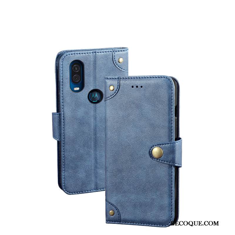 Kuori Motorola One Vision Nahka Musta, Kotelo Motorola One Vision Kuoret