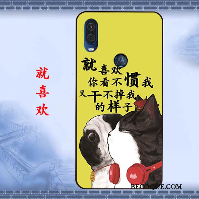 Kuori Motorola One Vision Pehmeä Neste Murtumaton Musta, Kotelo Motorola One Vision Suojaus