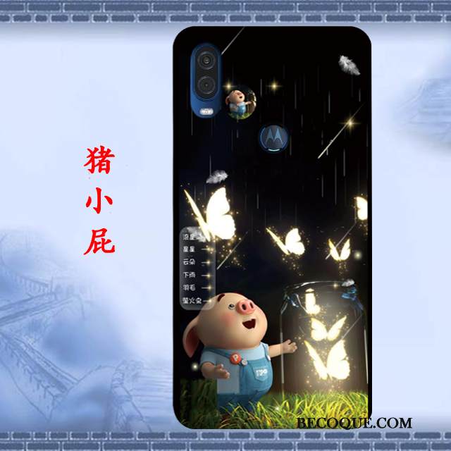 Kuori Motorola One Vision Pehmeä Neste Murtumaton Musta, Kotelo Motorola One Vision Suojaus