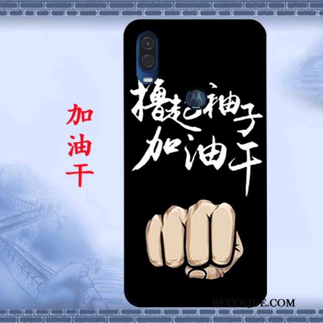 Kuori Motorola One Vision Pehmeä Neste Murtumaton Musta, Kotelo Motorola One Vision Suojaus