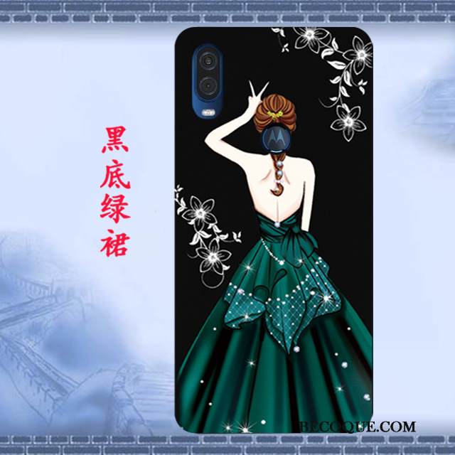 Kuori Motorola One Vision Pehmeä Neste Murtumaton Musta, Kotelo Motorola One Vision Suojaus