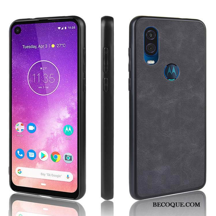 Kuori Motorola One Vision Suojaus Musta Puhelimen Kuoret, Kotelo Motorola One Vision Murtumaton