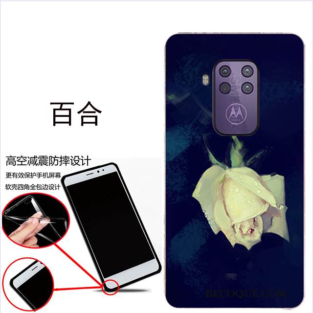 Kuori Motorola One Zoom Pehmeä Neste Pesty Suede Sininen, Kotelo Motorola One Zoom Suojaus