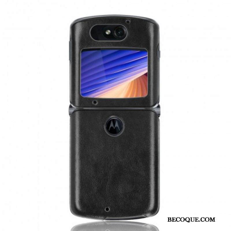 Kuori Motorola Razr 5G Litsi Tekonahkaa