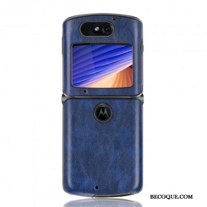 Kuori Motorola Razr 5G Litsi Tekonahkaa