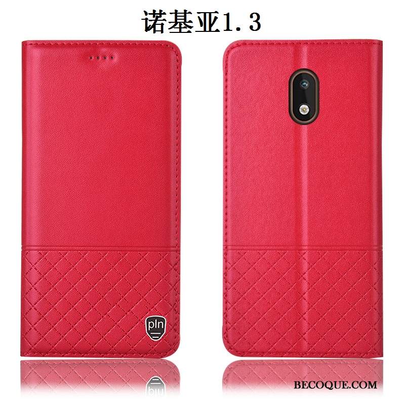 Kuori Nokia 1.3 Nahka Puhelimen Kuoret Murtumaton, Kotelo Nokia 1.3 Kuoret Musta