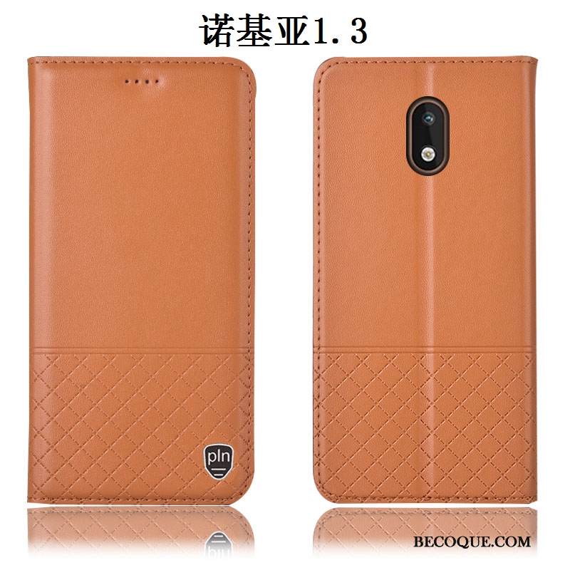 Kuori Nokia 1.3 Nahka Puhelimen Kuoret Murtumaton, Kotelo Nokia 1.3 Kuoret Musta