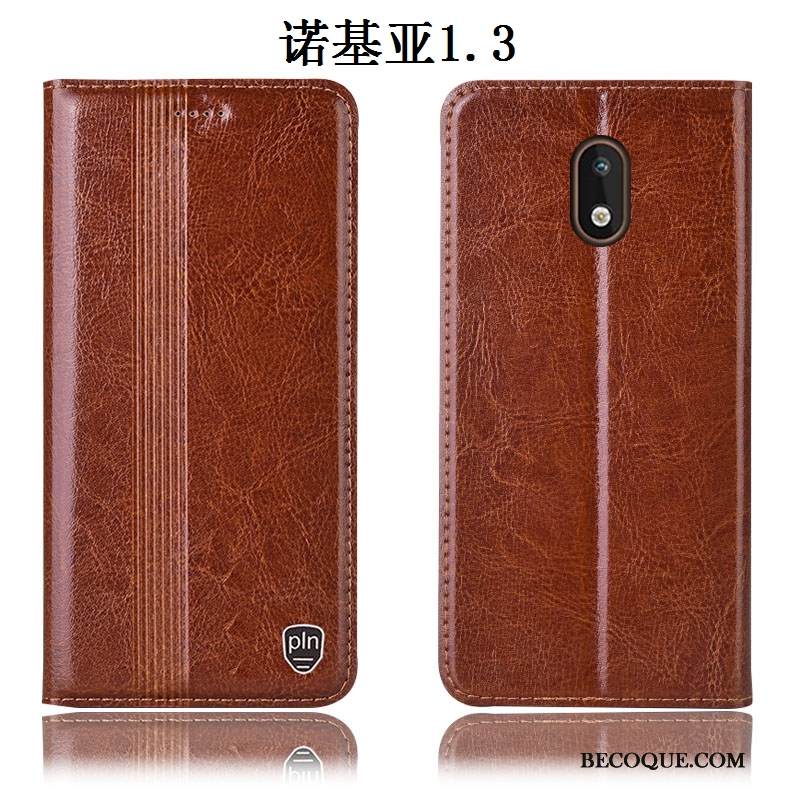 Kuori Nokia 1.3 Suojaus Puhelimen Kuoret Murtumaton, Kotelo Nokia 1.3 Nahka Punainen