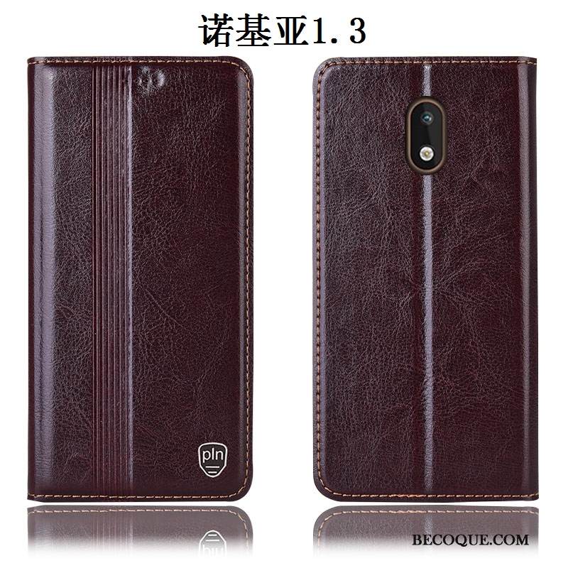 Kuori Nokia 1.3 Suojaus Puhelimen Kuoret Murtumaton, Kotelo Nokia 1.3 Nahka Punainen