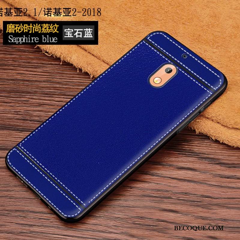 Kuori Nokia 2.1 Tila Sininen Puhelimen Kuoret, Kotelo Nokia 2.1 Laukut Murtumaton Pesty Suede