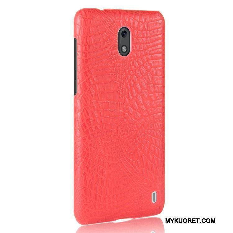 Kuori Nokia 2 Nahka Punainen Murtumaton, Kotelo Nokia 2 Suojaus Kukkakuvio Kova