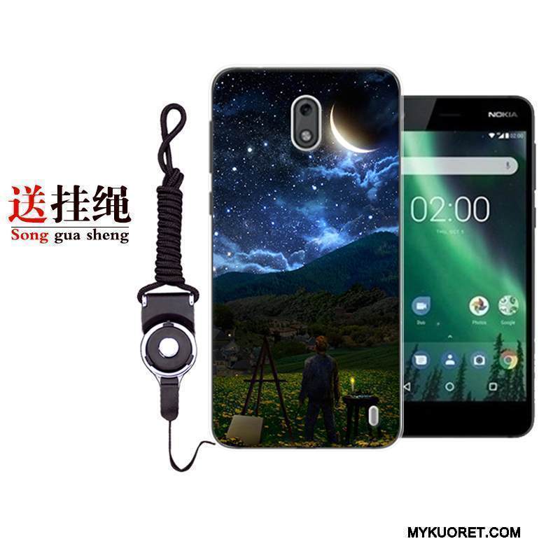 Kuori Nokia 2 Sarjakuva Puhelimen Kuoret Punainen, Kotelo Nokia 2 Laukut Valkoinen Ihana