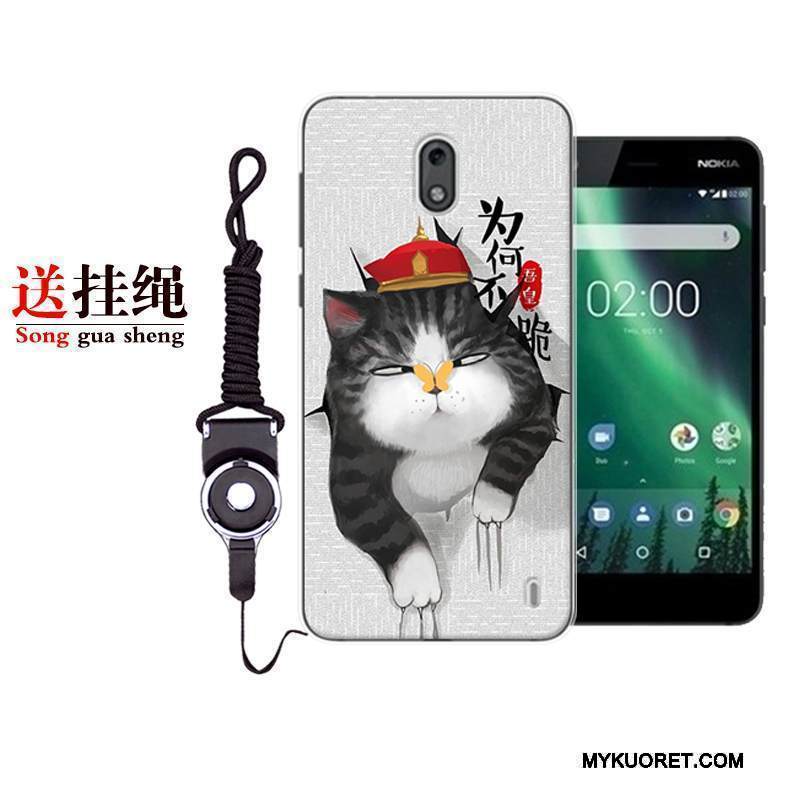 Kuori Nokia 2 Sarjakuva Puhelimen Kuoret Punainen, Kotelo Nokia 2 Laukut Valkoinen Ihana