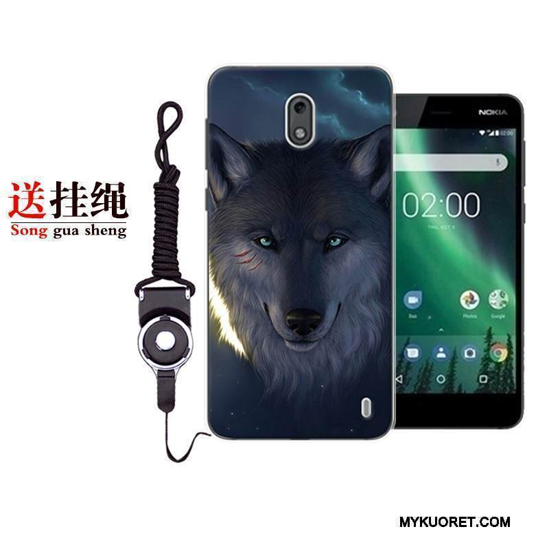 Kuori Nokia 2 Sarjakuva Puhelimen Kuoret Punainen, Kotelo Nokia 2 Laukut Valkoinen Ihana