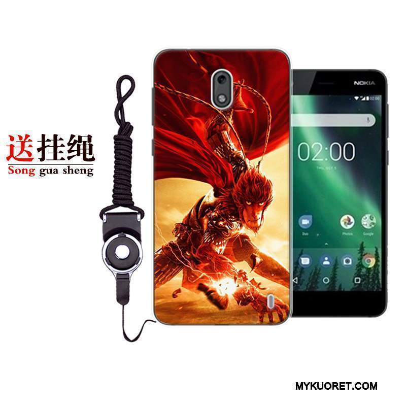 Kuori Nokia 2 Sarjakuva Puhelimen Kuoret Punainen, Kotelo Nokia 2 Laukut Valkoinen Ihana