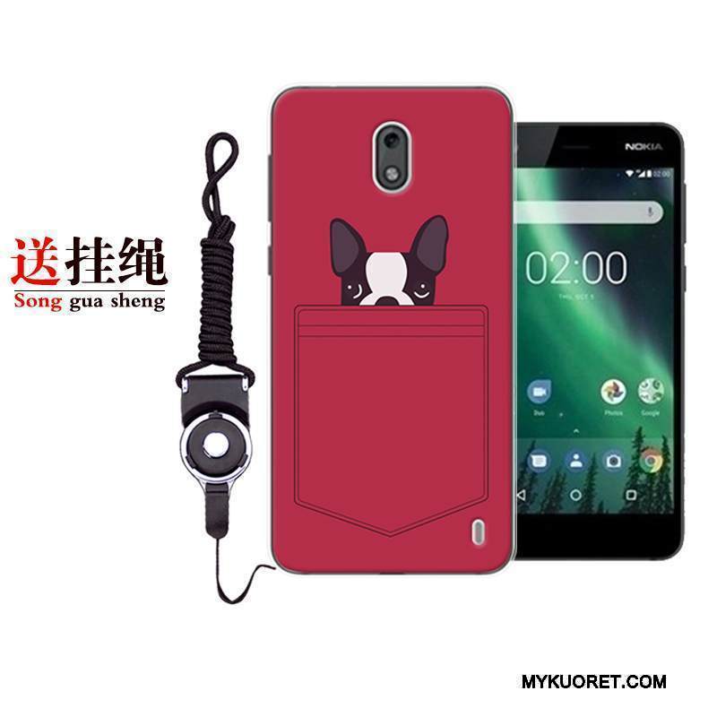 Kuori Nokia 2 Sarjakuva Puhelimen Kuoret Punainen, Kotelo Nokia 2 Laukut Valkoinen Ihana