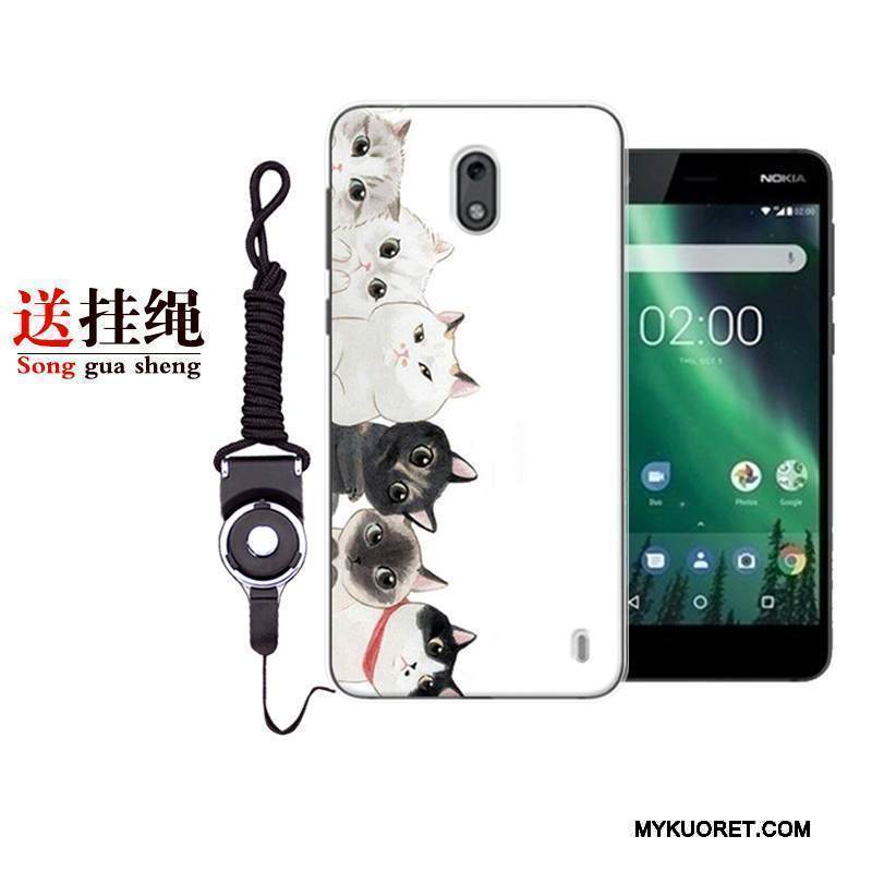 Kuori Nokia 2 Sarjakuva Puhelimen Kuoret Punainen, Kotelo Nokia 2 Laukut Valkoinen Ihana