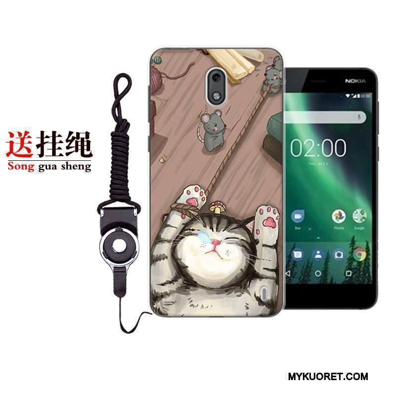 Kuori Nokia 2 Sarjakuva Puhelimen Kuoret Punainen, Kotelo Nokia 2 Laukut Valkoinen Ihana