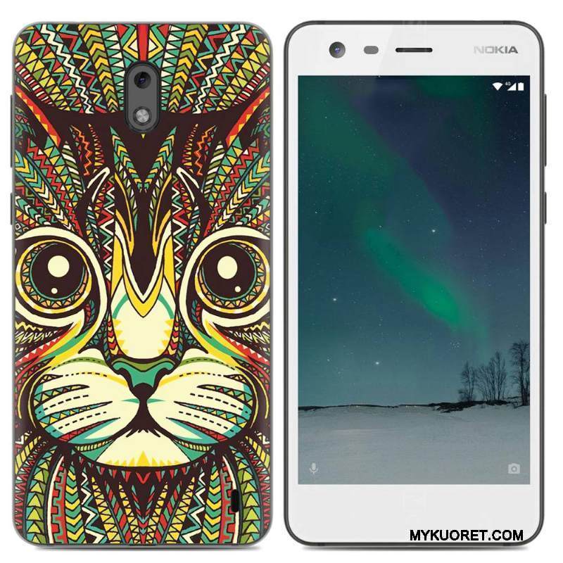 Kuori Nokia 2 Suojaus Keltainen Pu, Kotelo Nokia 2 Pehmeä Neste Puhelimen Kuoret Yksinkertainen